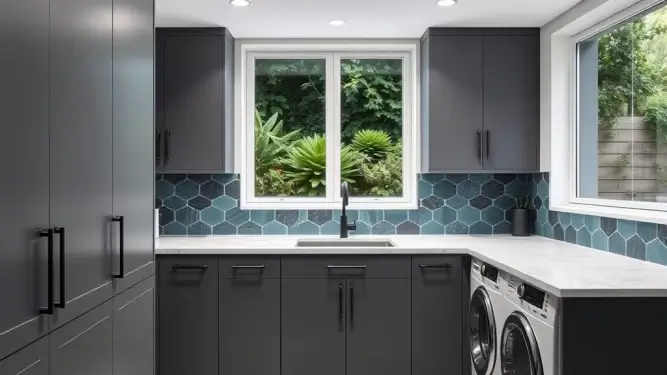 Marble Stone Laundry Room Coutertop